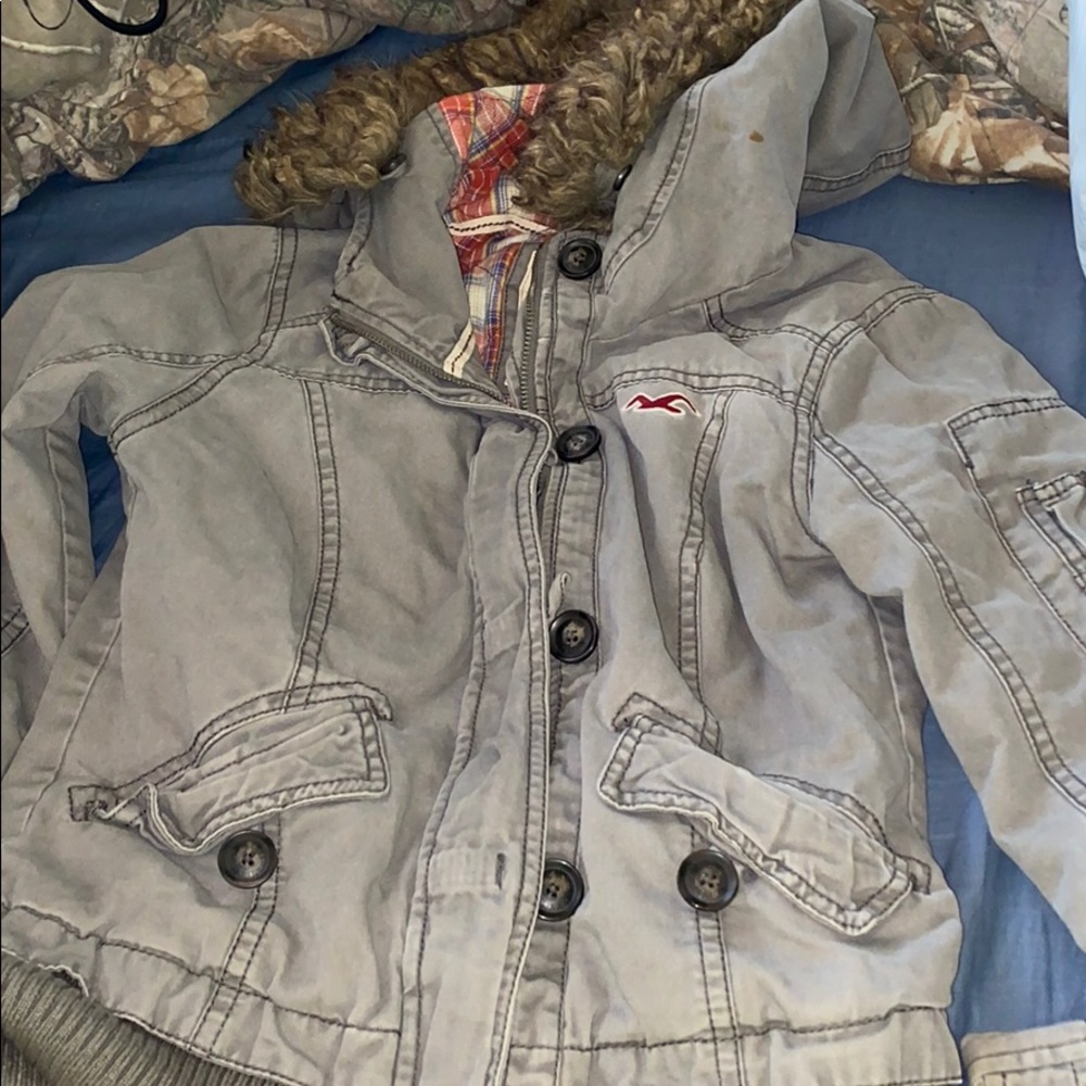 Grey heavy winter coat/hollister